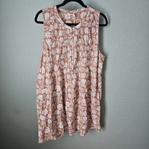 NWT Faherty Isha Dress Clay Jai Floral Linen Blend Size XL